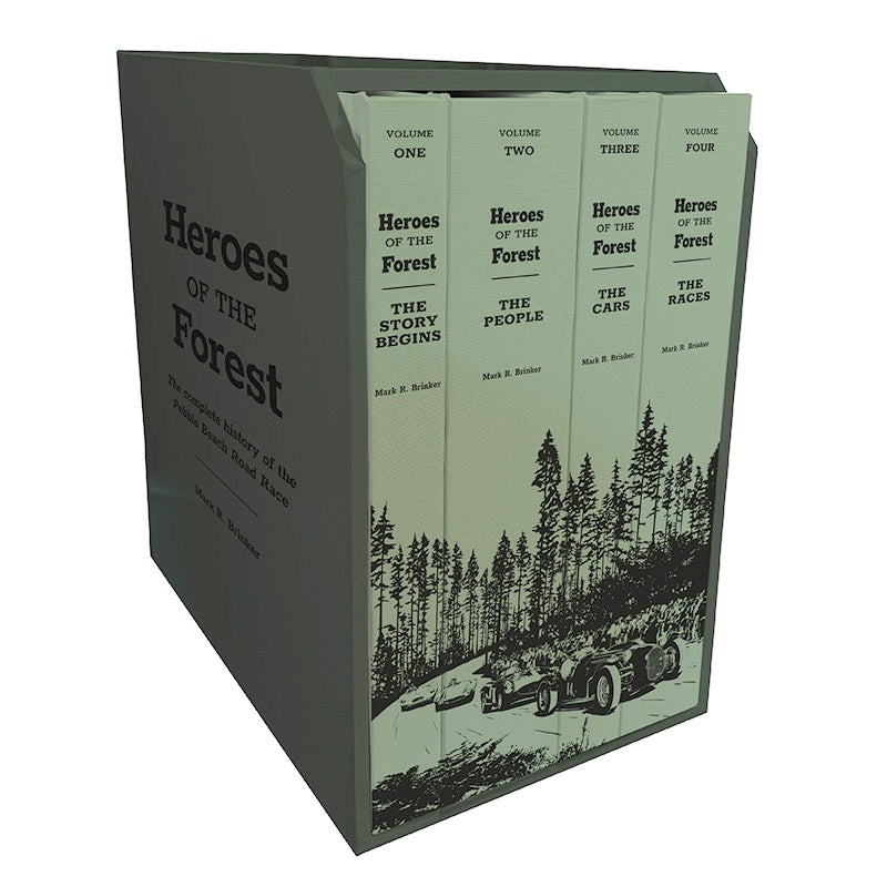 Set of four books titled 'Heroes of the Forest' with a forest and car illustration on the cover.