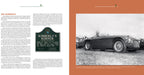 Book page with text and a black and white photo of a vintage car.
