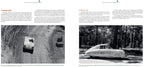 Porsche car on a road with text and images on a white background