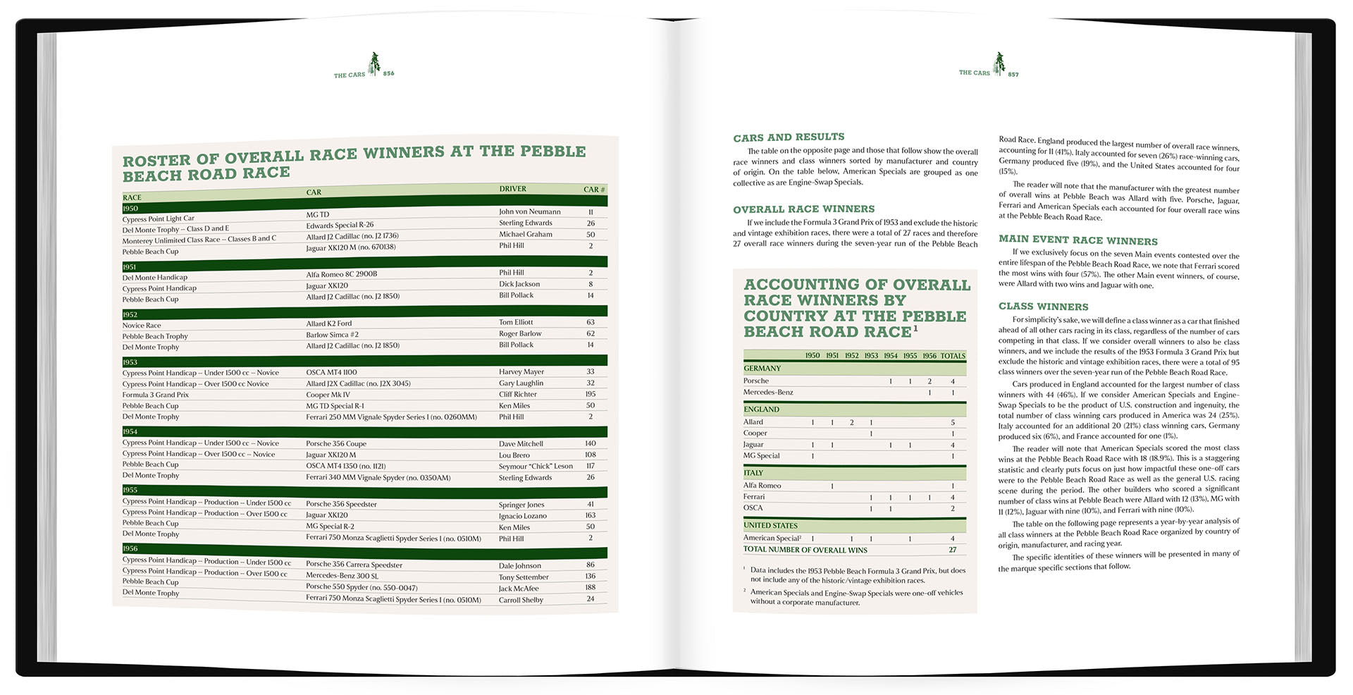 Open book showing pages with text and tables on a white background